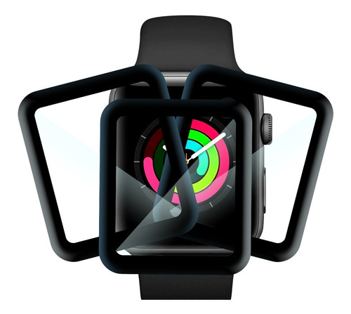 3x2 Mica Cristal Templado Curva Para Apple Watch De 38mm