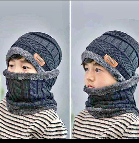 Imagen 8 de 9 de Chullo + Cuellera Tipo Chalina - Niños Niñas Invierno Frio