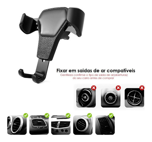 Imagem 4 de 10 de Suporte Celular Gps Veicular Carro Universal Saida De Ar