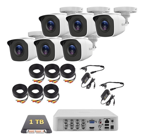 Kit Video Vigilancia Hikvision 6 Camaras 1080p 2mp Cctv 1 Tb