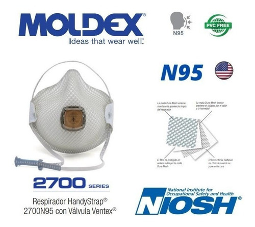 Moldex Respirador 2700 N95 Con Válvula (1 Unidad)