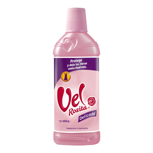 Imagen 1 de 1 de Detergente para ropa líquido Vel Rosita Delicada botella 450 ml
