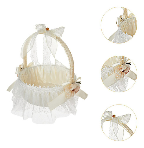 Cesta De Flores Para Boda, Cesta Para Niña De , Ligera, Con