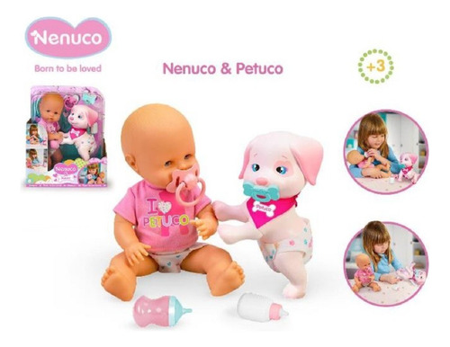 Muñeca Nenuco Y Perrito Petuco 33 Cm       