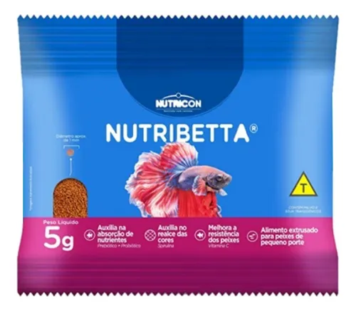 comprar Ração De Peixe Betta - Nutribetta Em Sachê Nutricon (5g)