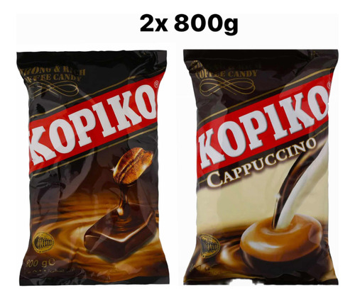 Bala Kopiko Cafe E Cappuccino 2x800g Bala Doramas Coreano