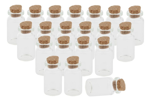 20 Pcs 7ml Mini Frascos Vacíos Botellas Con Tapones De