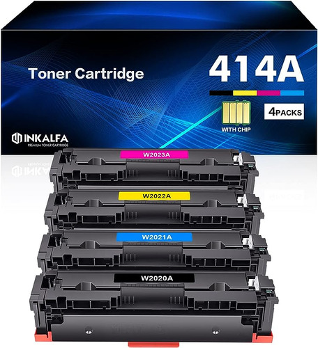 Toner 414a Paquete 4 Con Chip Compatibles Con 414a 414x W202