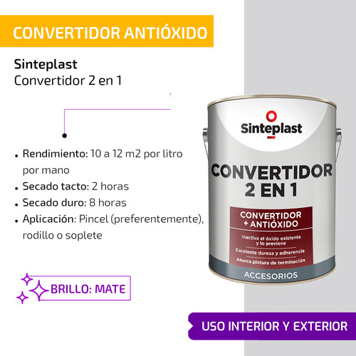 Convertidor De Oxido Converplast Sinteplast 1 Litro - Rex