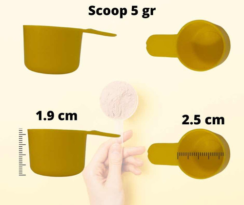 Scoop Medidor Dosificador Para 5 Gr 50 Piezas