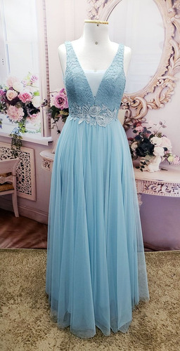 vestido de festa azul bebe