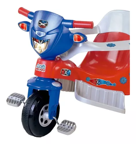 Triciclo Tico Tico Velo Toys Vermelho com Capacete Motoca Infantil