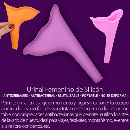 3pzs Orinal Urinal Femenino Portátil Silicona Reutilizable