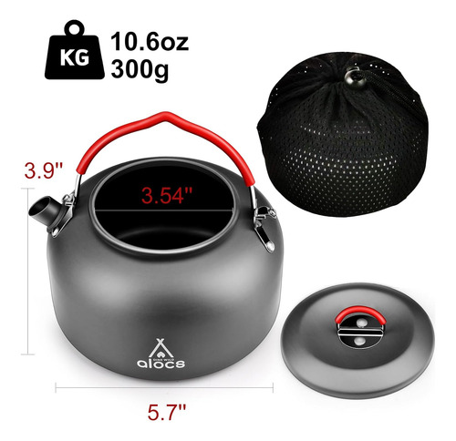 Hervidor De Agua Camping De 1,3 L, Tetera Portátil Ext...