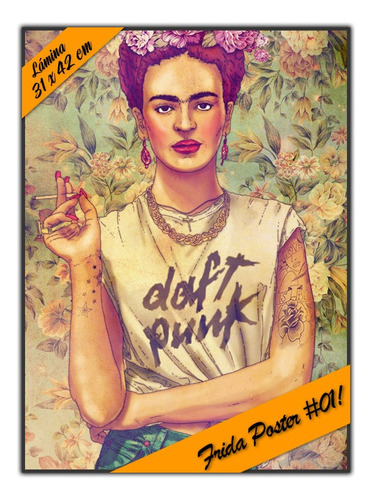 Frida Poster #01!  Lámina Decoupage Autoadhesiva 30 X 42 Cm