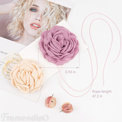 Paquete De 4 Collares De Flores Góticos Grandes Con Cuello