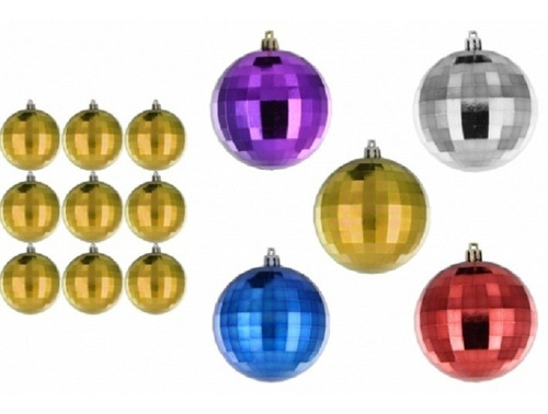 Set 9 Chirimbolos- Esfera Metalizada - Navidad - Decoración 
