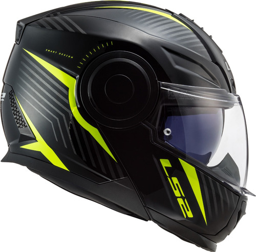 Capacete Ls2 Scope Ff902 Skid Preto Escamoteável Robocop  