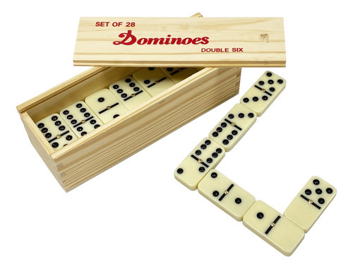 Juego De Domino 28 Piezas Grandes En Caja De Madera Artidix