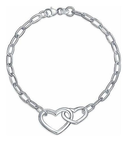 Pulsera De Dije - Two Interlocking Hearts Bracelet For Wome