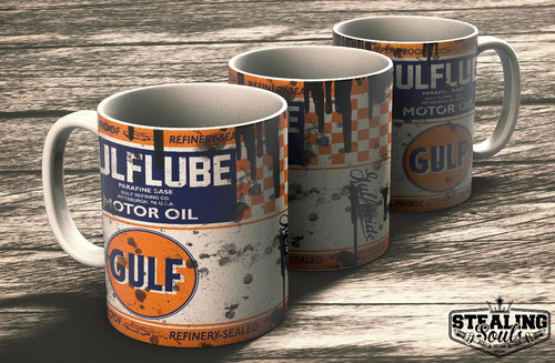 Imagen 2 de 3 de Taza De Porcelana Fierrera - Gulf #04 | Oil - Aceite