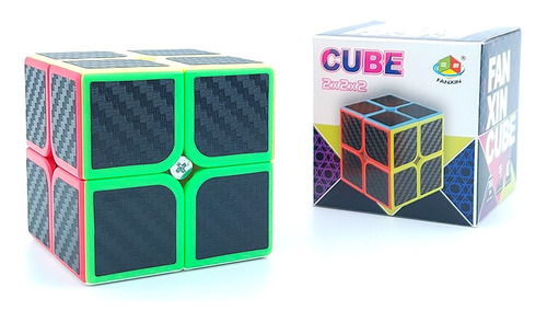Cubo Rubik Fanxin 2x2 Stickers Fibra Carbono De Colección