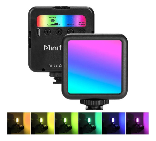 Luz Relleno Panel Led Rgb Para Camara + Soporte Zapata Fria