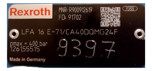 Bosch Rexroth Sistema Hidráulico, Lfa 16 E-71/ Ca40dqmg24f
