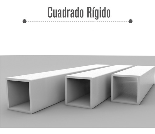 Perfil Tubo Cuadrado Rígido 19mmx19mm (4 Piezas De 1.5mts)