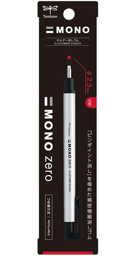 Borrador Tombow Mono Zero Circular 2.3mm Retractil Plata