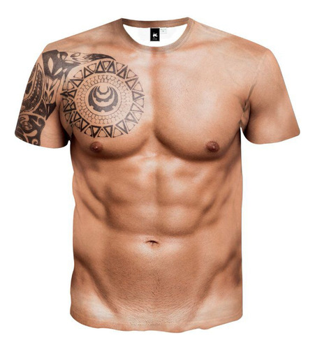 Three Dimensional Realistic Muscle Elastic Tight T Shirt