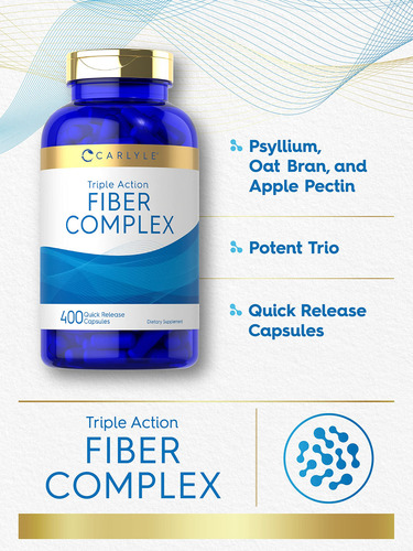 Complejo De Fibras | 400 Capsulas | Suplemento Sin Ogm | Fib