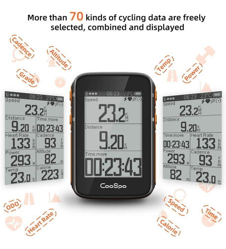 Computador De Bicicleta Coospo Bc200, Gps, Bluetooth, Lcd