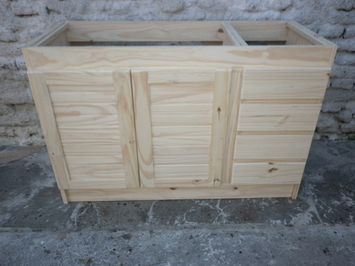 Imagen 4 de 10 de Bajo Mesada De Madera Pileta Bacha Cocina Guias Metalicas !