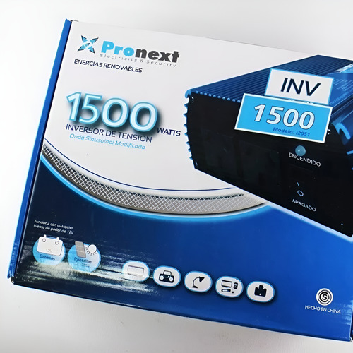 Inversor Tensión 12 Volts A 220 Volts De 1500 Watts Pronext