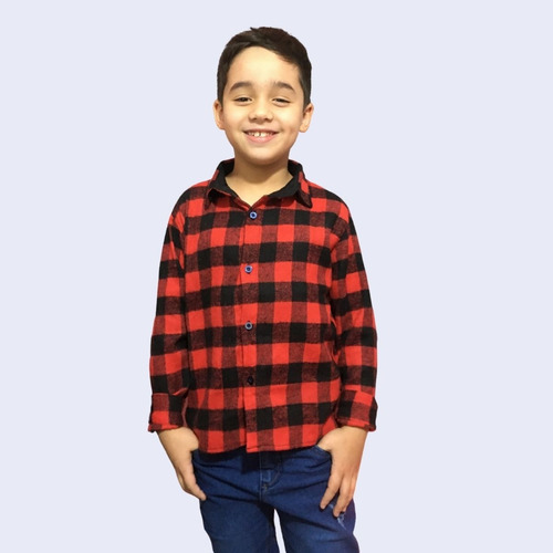 Camisa Xadrez Infantil Unissex Flanelada Menino Menina