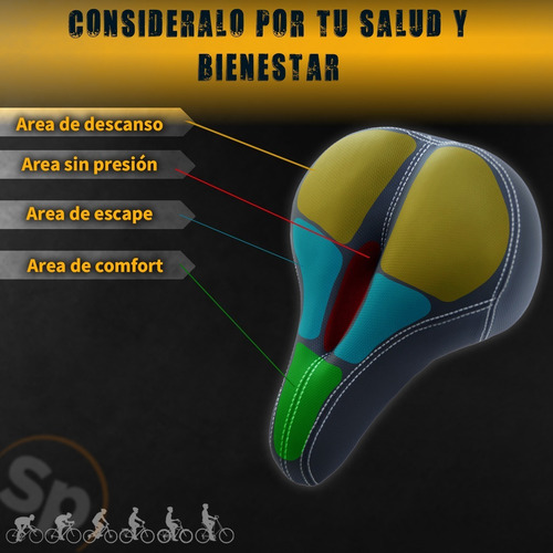 Imagen 2 de 10 de Asiento Para Bicicleta Antiprostatico New Flow Technology