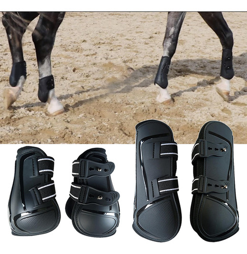 Botas De Tendón De Caballo, Juego De 4 Protectores Xl Negro