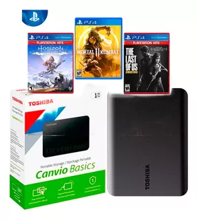 Disco Duro Externo 1tb Con Juegos Ps4 - Varios Titulos 4k Hd