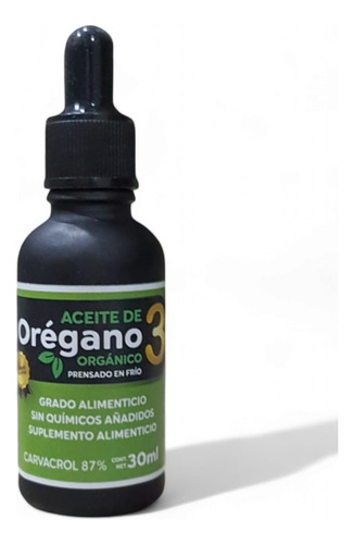 3 Pz Aceite De Orégano Orgánico 30ml Alto En Carvacrol Timol