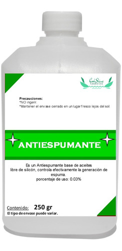 Antiespumante Para Suavizante, Libre De Silicon 250 Gr