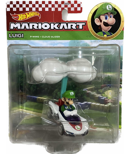 Hot Wheels Mario Kart Luigi P-wing + Cloud Glider