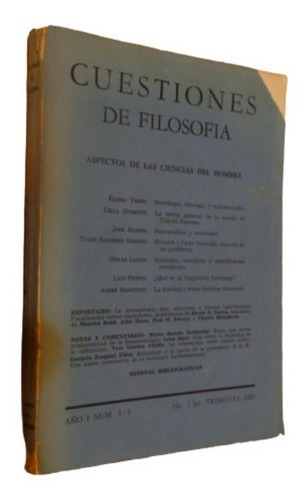 Cuestiones De Filosofía Año 1 Num. 2-3. 1962&-.