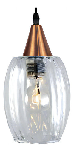 Lustre Pendente Taschibra Badih P Transparente Cobre