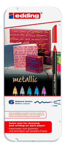 Marcadores Metálicos Edding Set 6 Colores