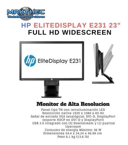 Monitor Hp Elitedisplay E231 23