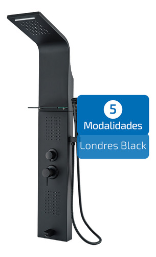 Femmto Londres Ducha Escocesa Hidromasaje Columna Panel de ducha Jets Cascada Acero Duchador Mano