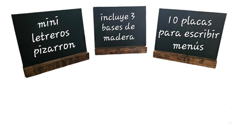 Mini Letreros Pizarrones Para Menús Con Bases