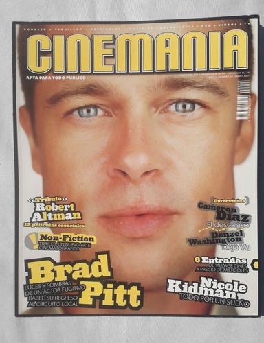 Revista Antigua * Cinemania * N° 33  Tapa Brad Pitt