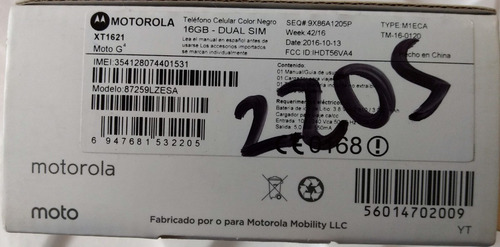 Motorola Moto G4 Xt1621 Octa-core 16gb Alm 2g Ram 90/100*